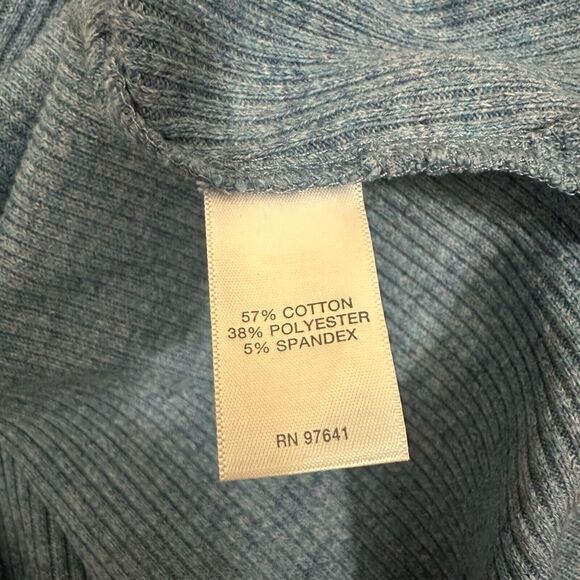 J. JILL Hooded Ribbed Knit Tunic Sweater Long Sleeve in Blue - Picture 7 of 9